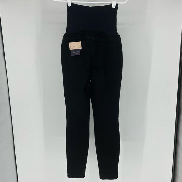 NYDJ NWT SKINNY MATERNITY BLACK OVER THE BELLY JEANS 0 - Picture 3 of 9